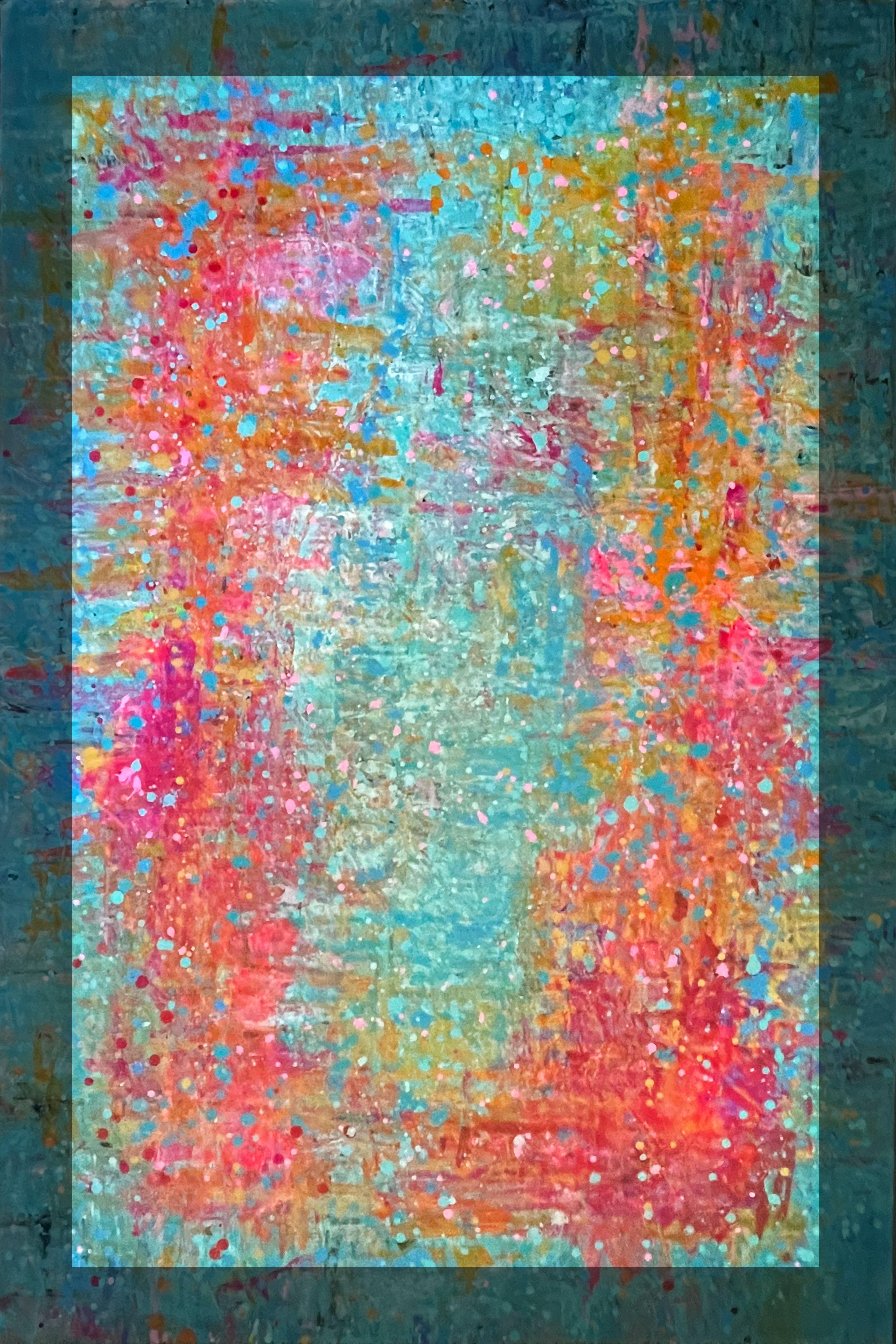 This is a large statement piece for lovers of colorful modern art. It looks great both vertically and horizontally displayed- your choice!  I painted this series during our rainy season here in the USA and I felt very in rhythm with the rain. This