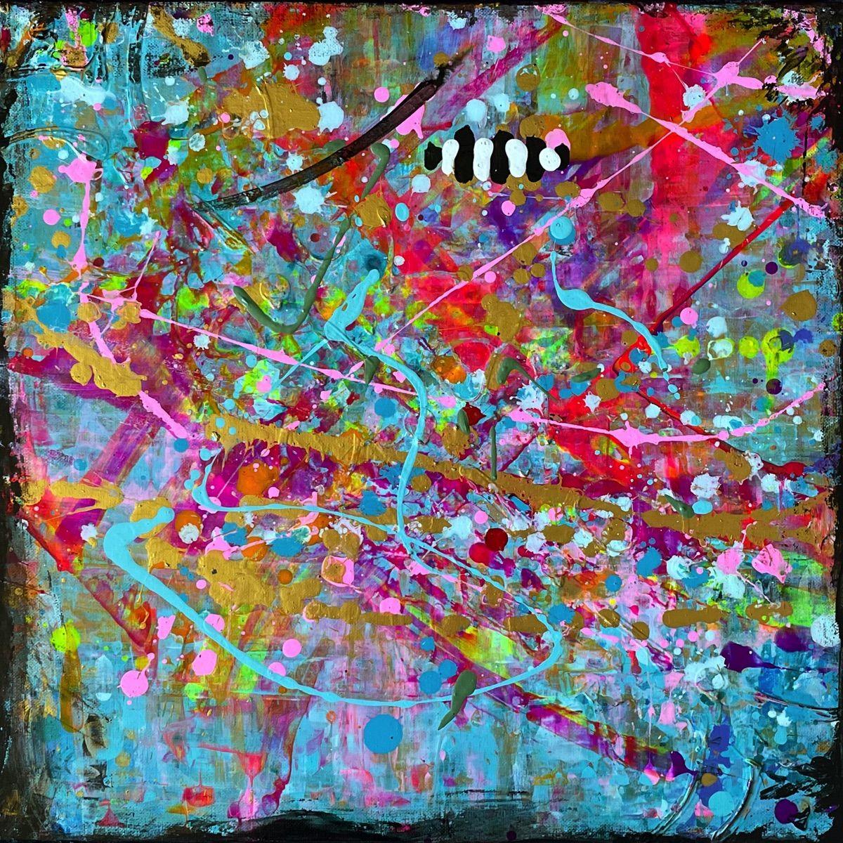 Inmersión en arrecife, Pintura, Acrílico sobre lienzo - Abstract Painting Gris de Jill English