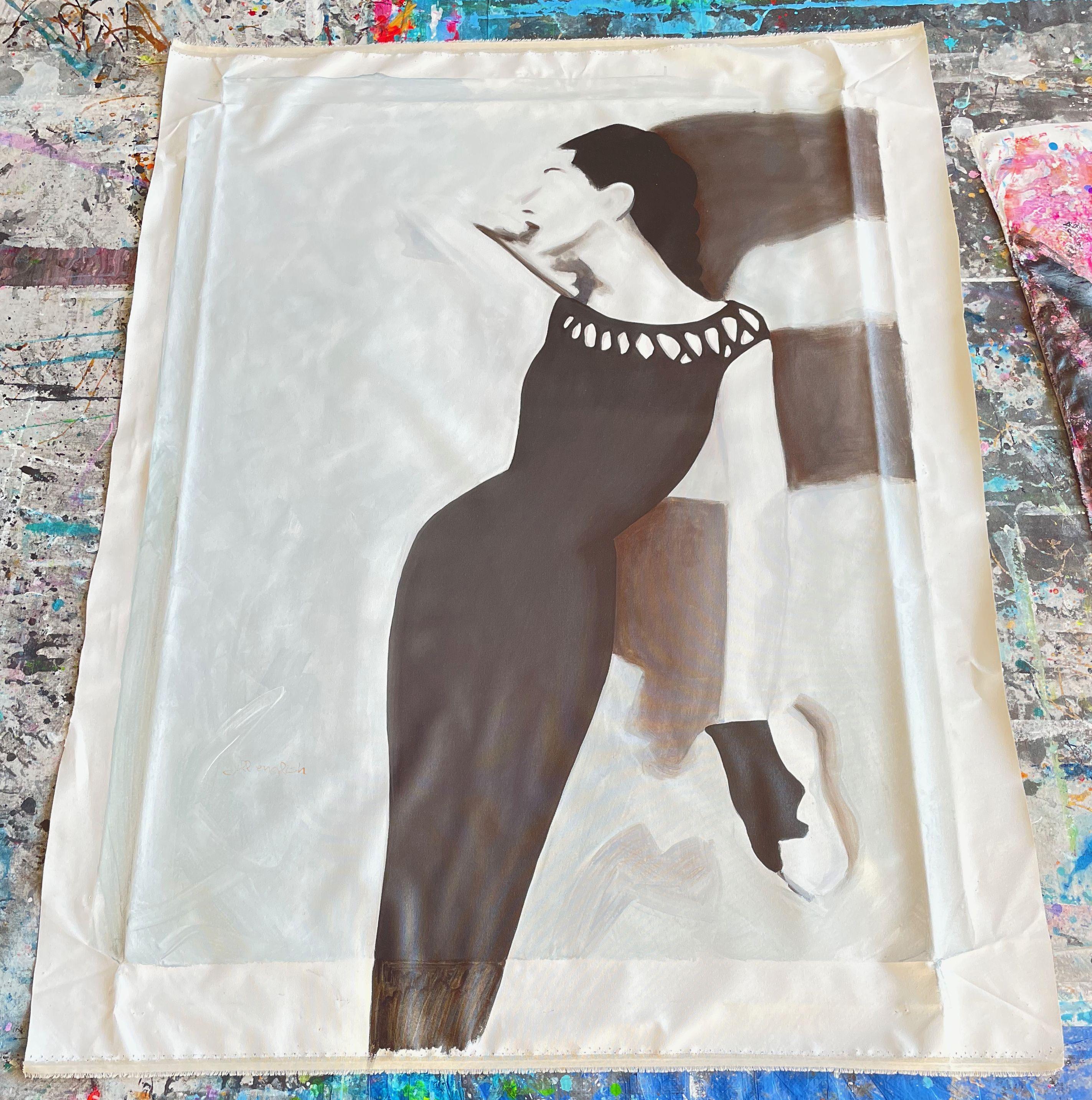 Something Fashionable, peinture, acrylique sur toile - Moderne Painting par Jill English