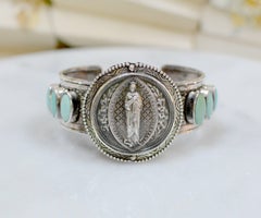Jill Garber Nineteenth Century French Sacred Heart with Turquoise Cuff Bracelet