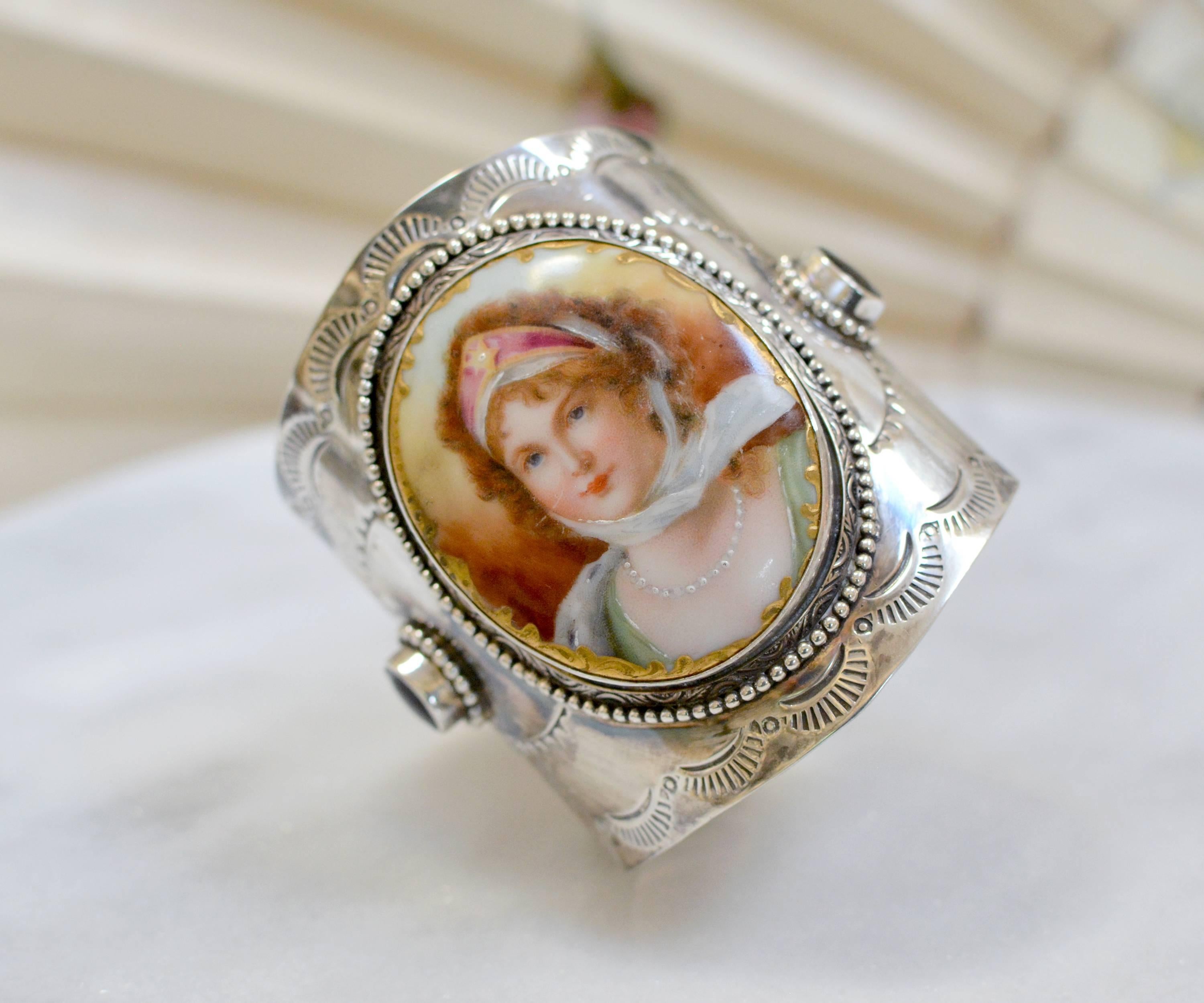Jill Garber Nineteenth Century Queen Louise of Prussia Portrait Cuff Bracelet  For Sale 2