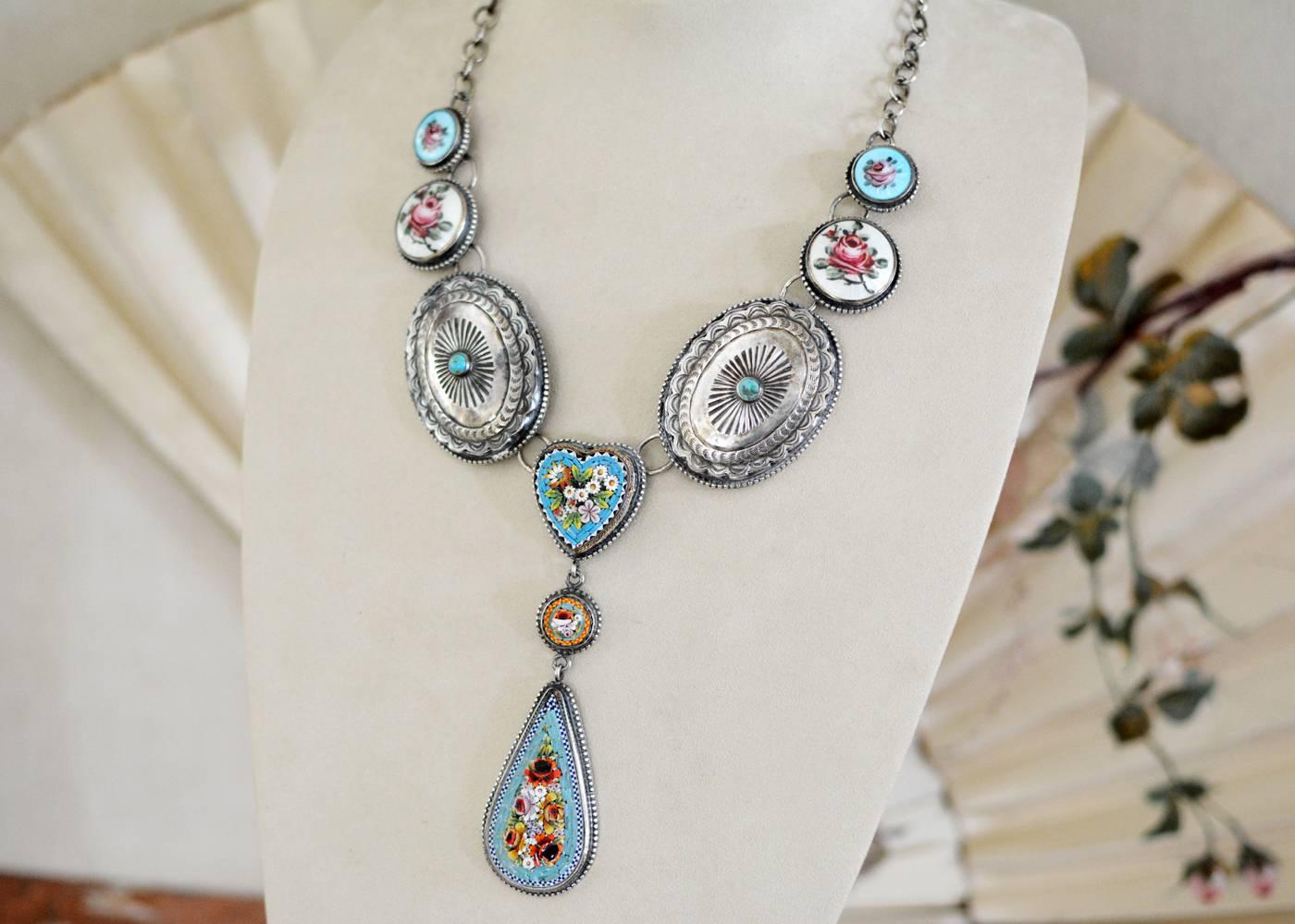 antique turquoise drop necklaces