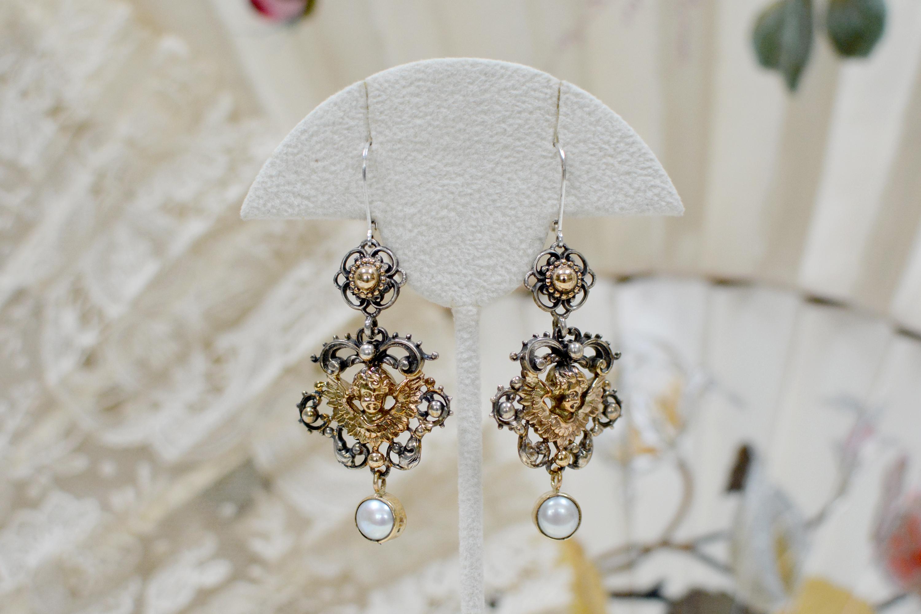 angel gold earrings