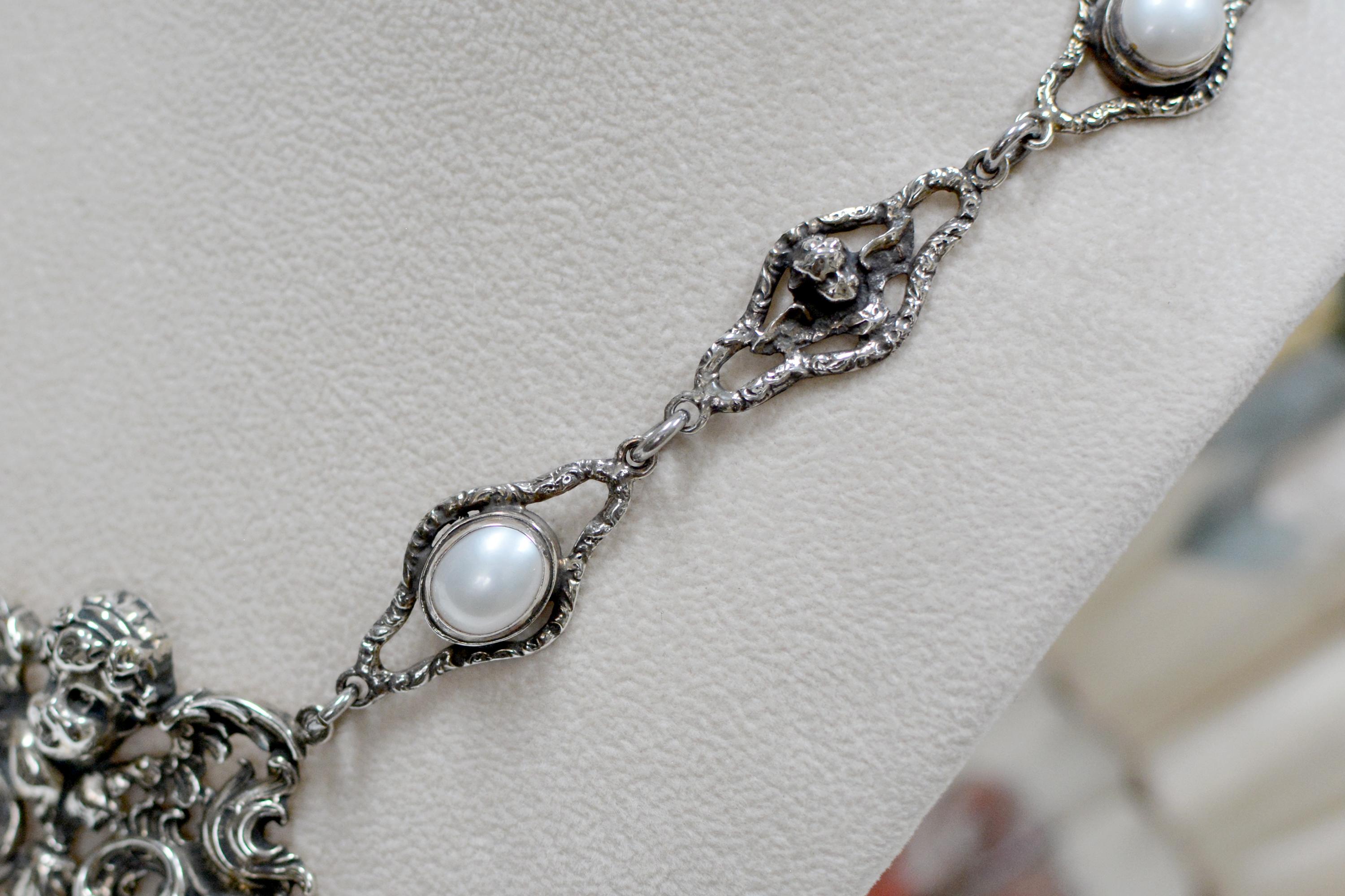 Jill Garber Necklace with Baroque Angel and Freshwater Pearls 2