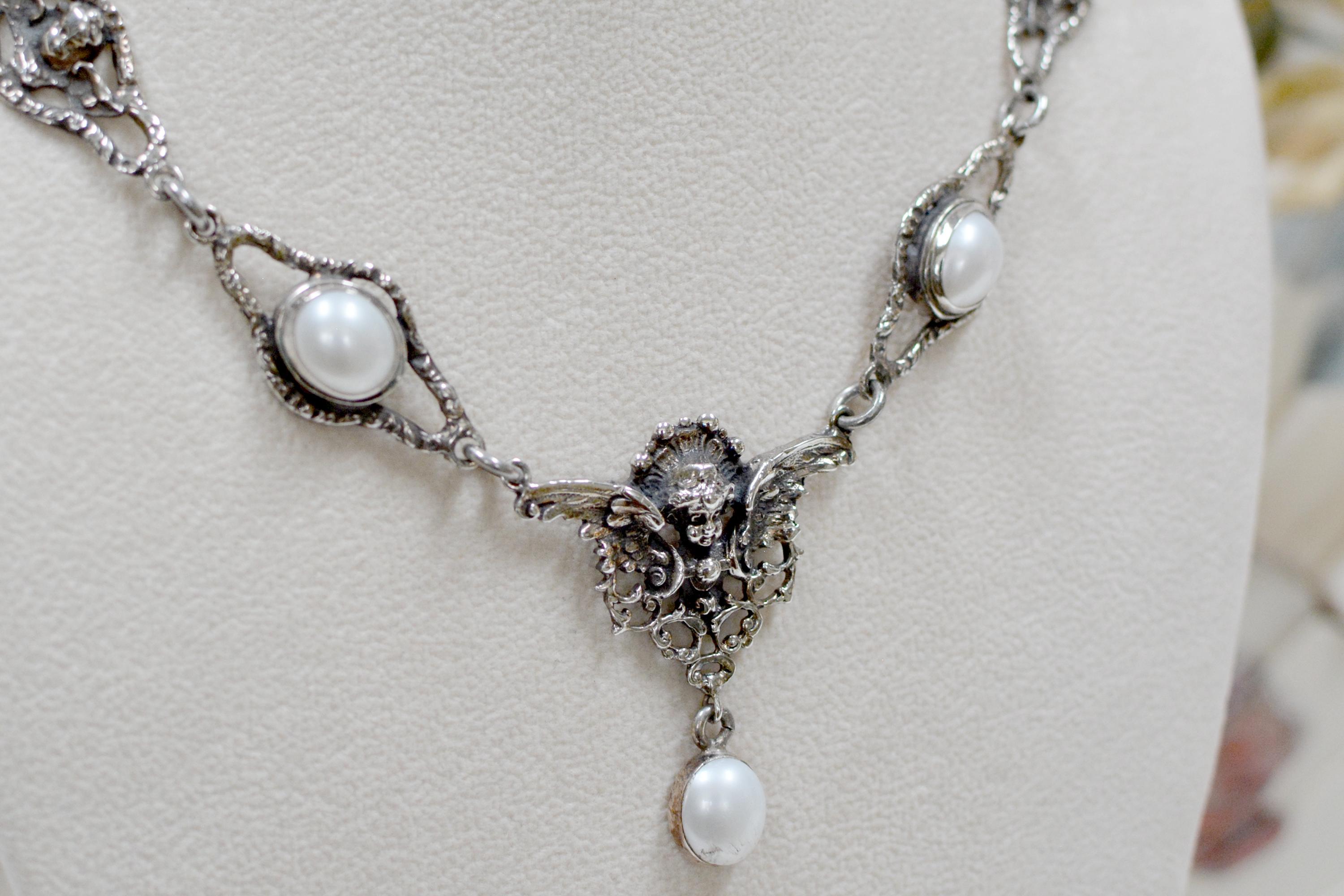 Jill Garber Collection Figural Angel’s Drop Necklace with Freshwater Pearls 1