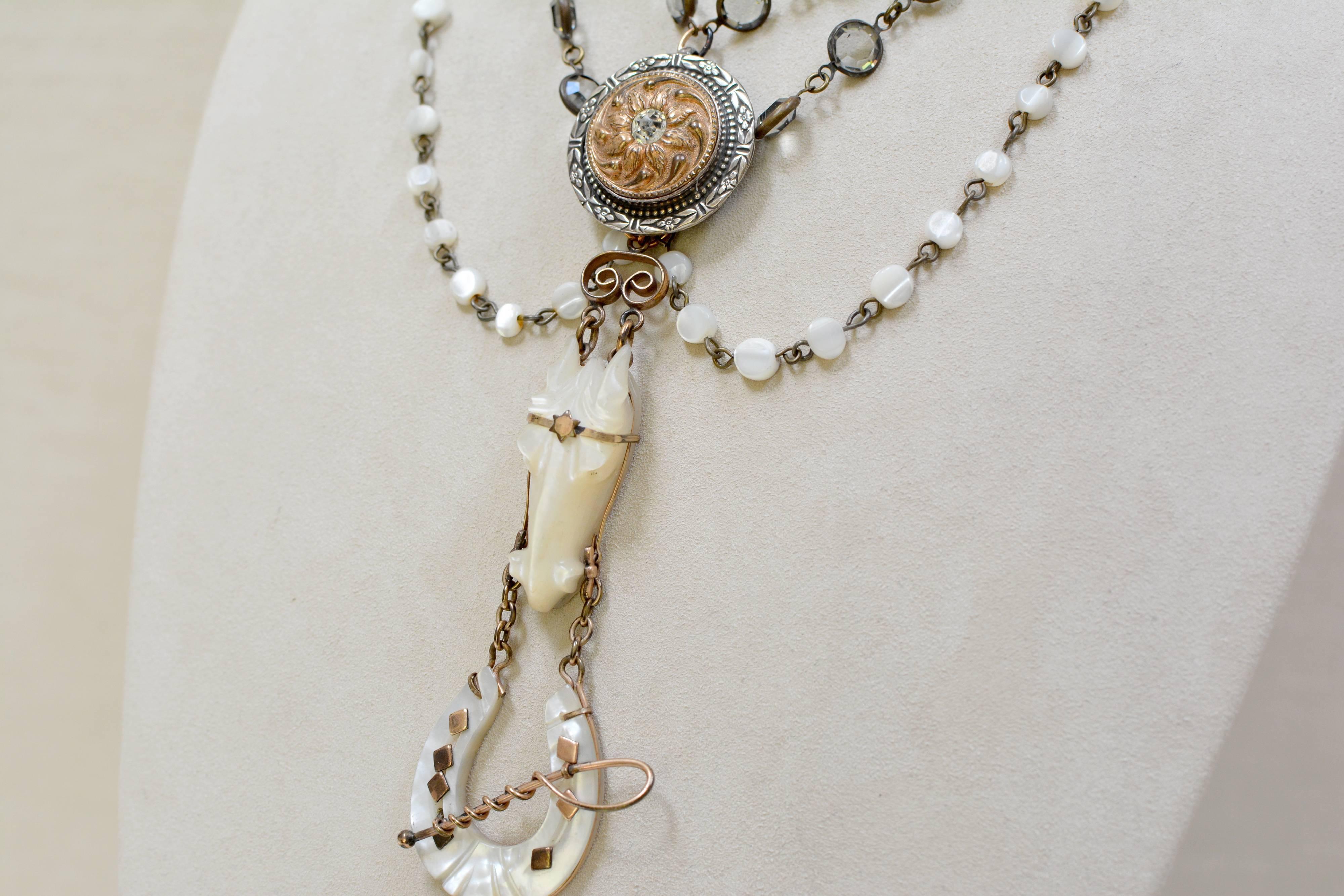 antique mother of pearl necklace