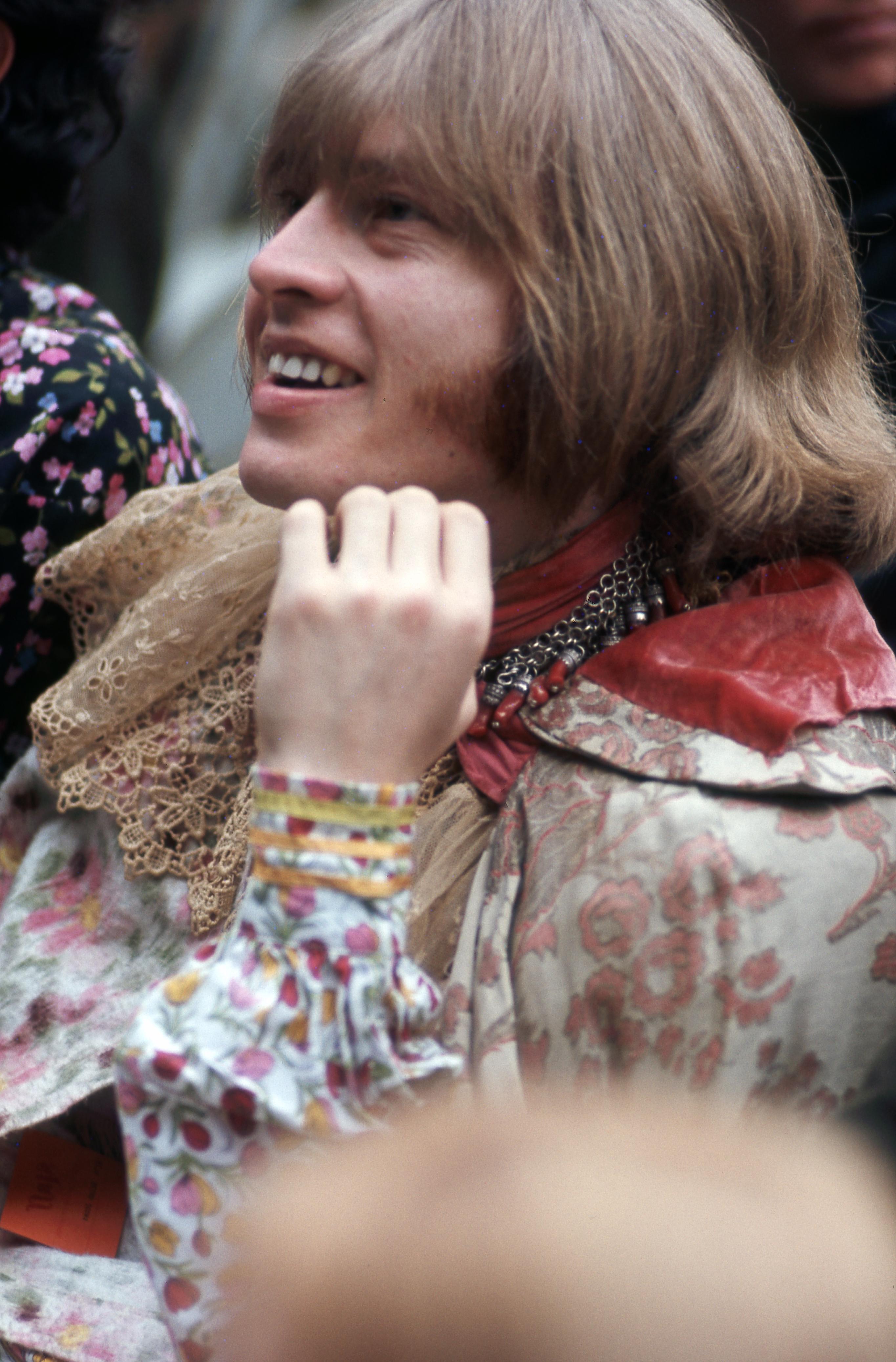 Jill Gibson Color Photograph - Brian Jones, Rolling Stones Founder Smiling at Monterey Pop Fine Art Print
