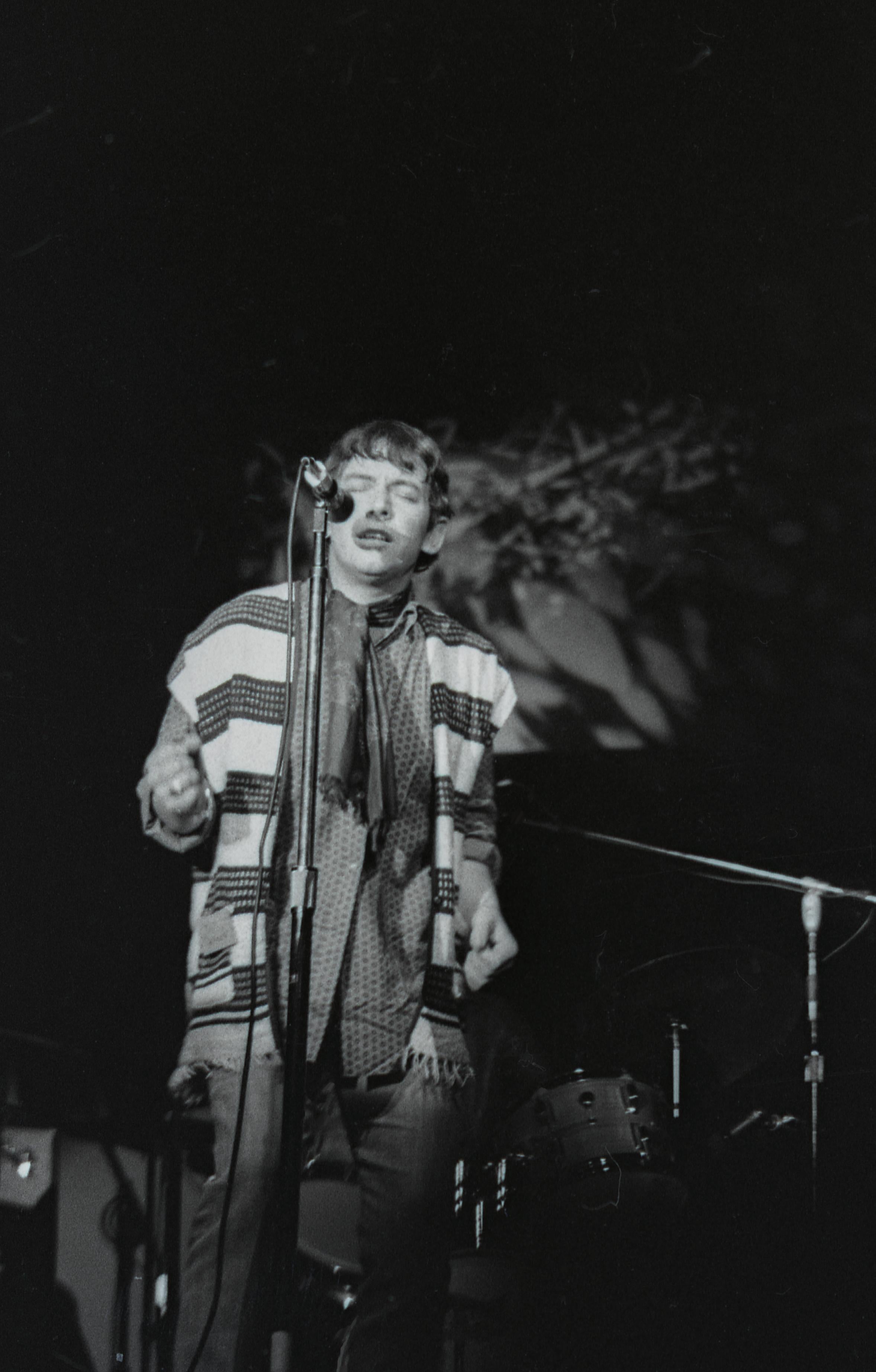 Jill Gibson Black and White Photograph - Eric Burdon Performing at Monterey Pop Festival Fine Art Print