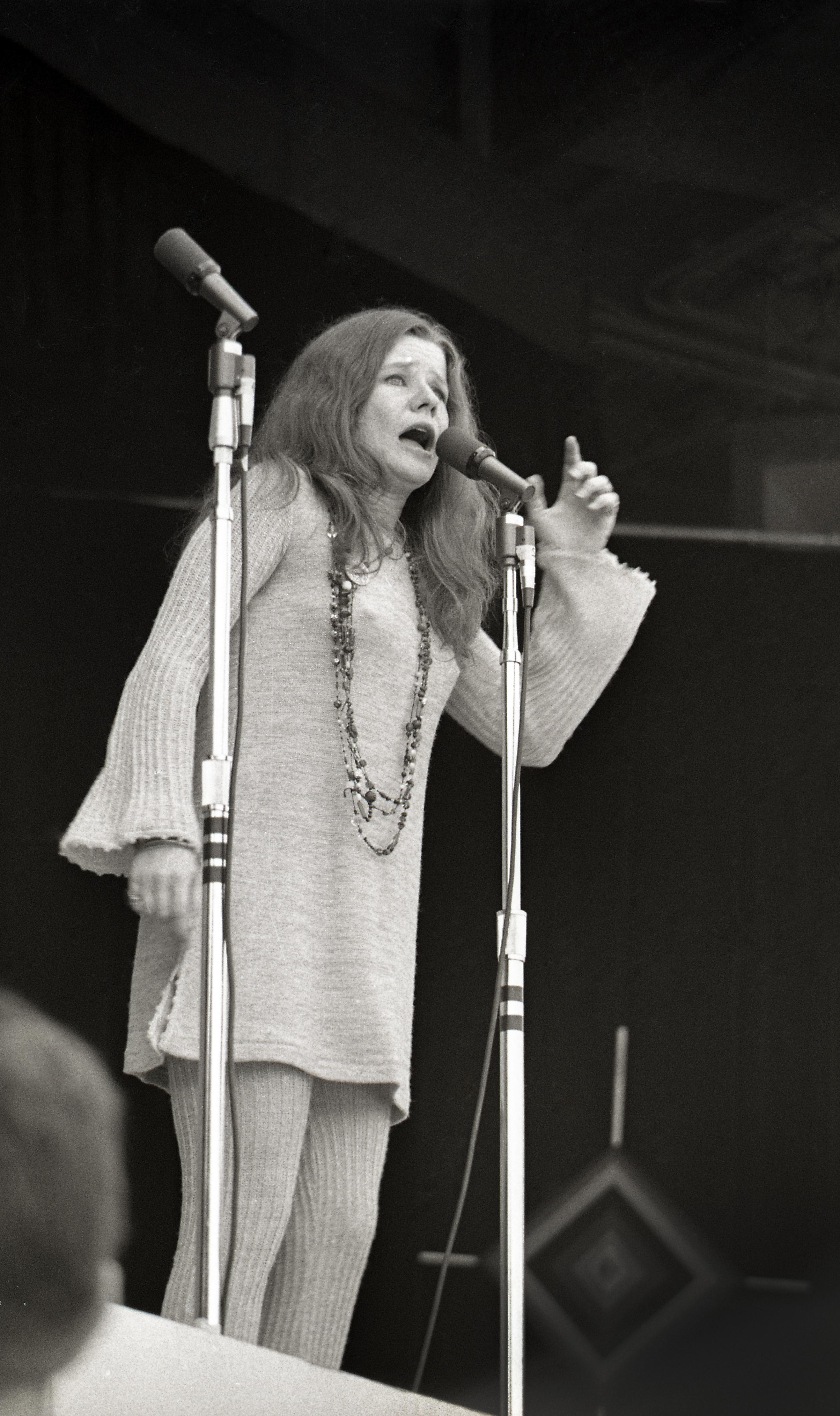 Jill Gibson Black and White Photograph - Janis Joplin Performing at Monterey Pop Festival Fine Art Print