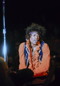 Retro Jimi Hendrix at Monterey Pop Festival Fine Art Print