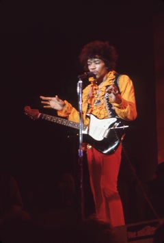 Vintage Jimi Hendrix Talking to Crowd at Monterey Pop Festival Fine Art Print