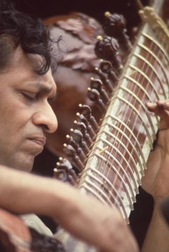 Retro Ravi Shankar Close Up at Monterey Pop Festival Fine Art Print