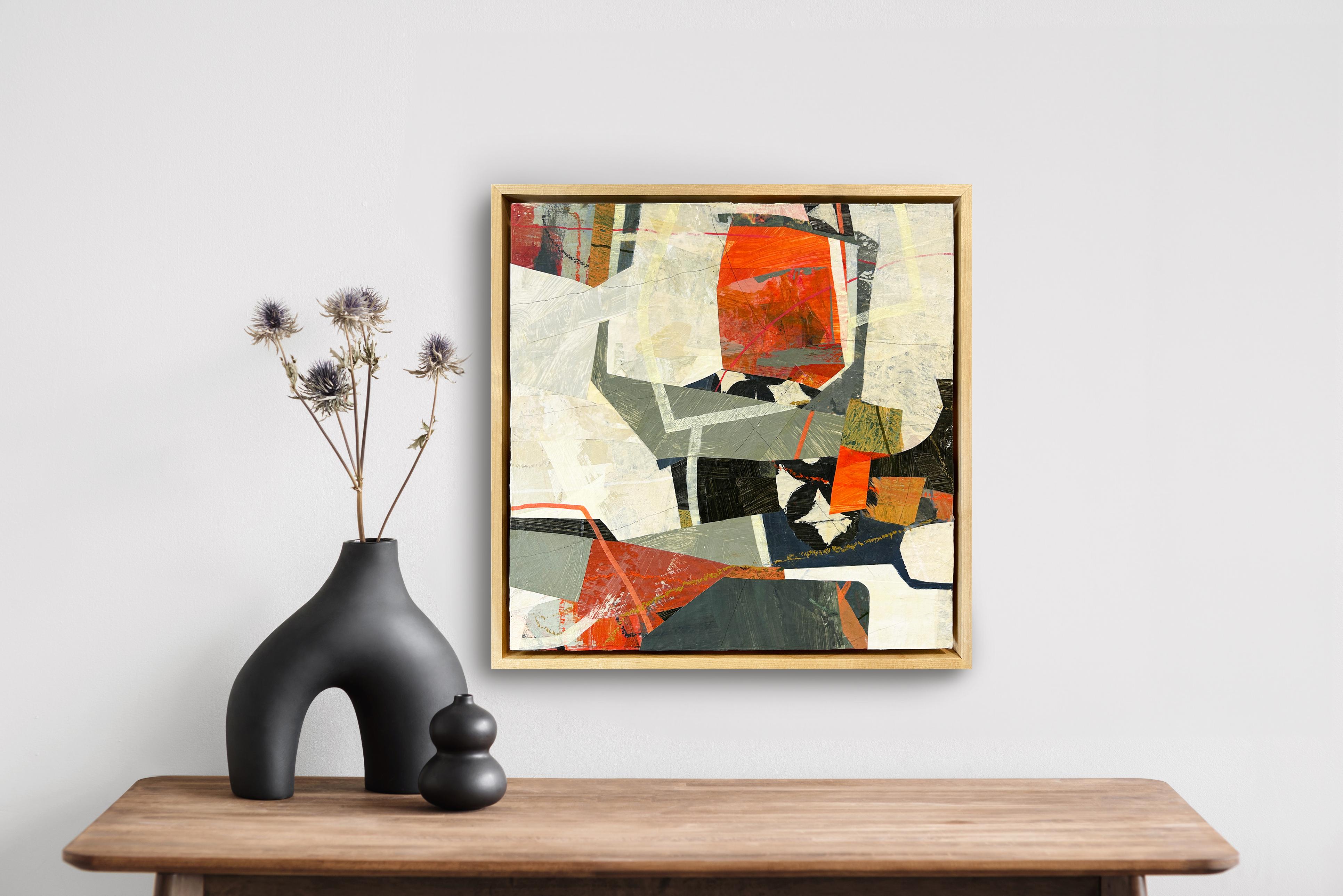 „Finishing Touch“, Abstraktes Collage-Gemälde im Angebot 1