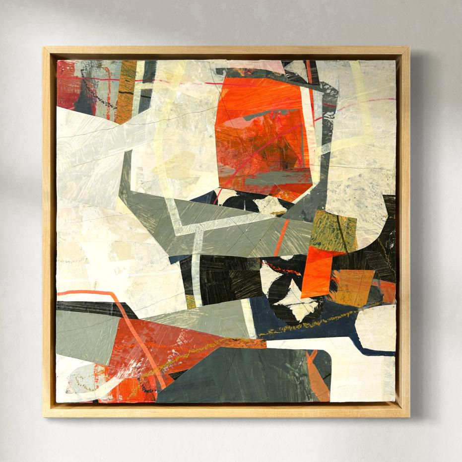 „Finishing Touch“, Abstraktes Collage-Gemälde – Mixed Media Art von Jill Haas