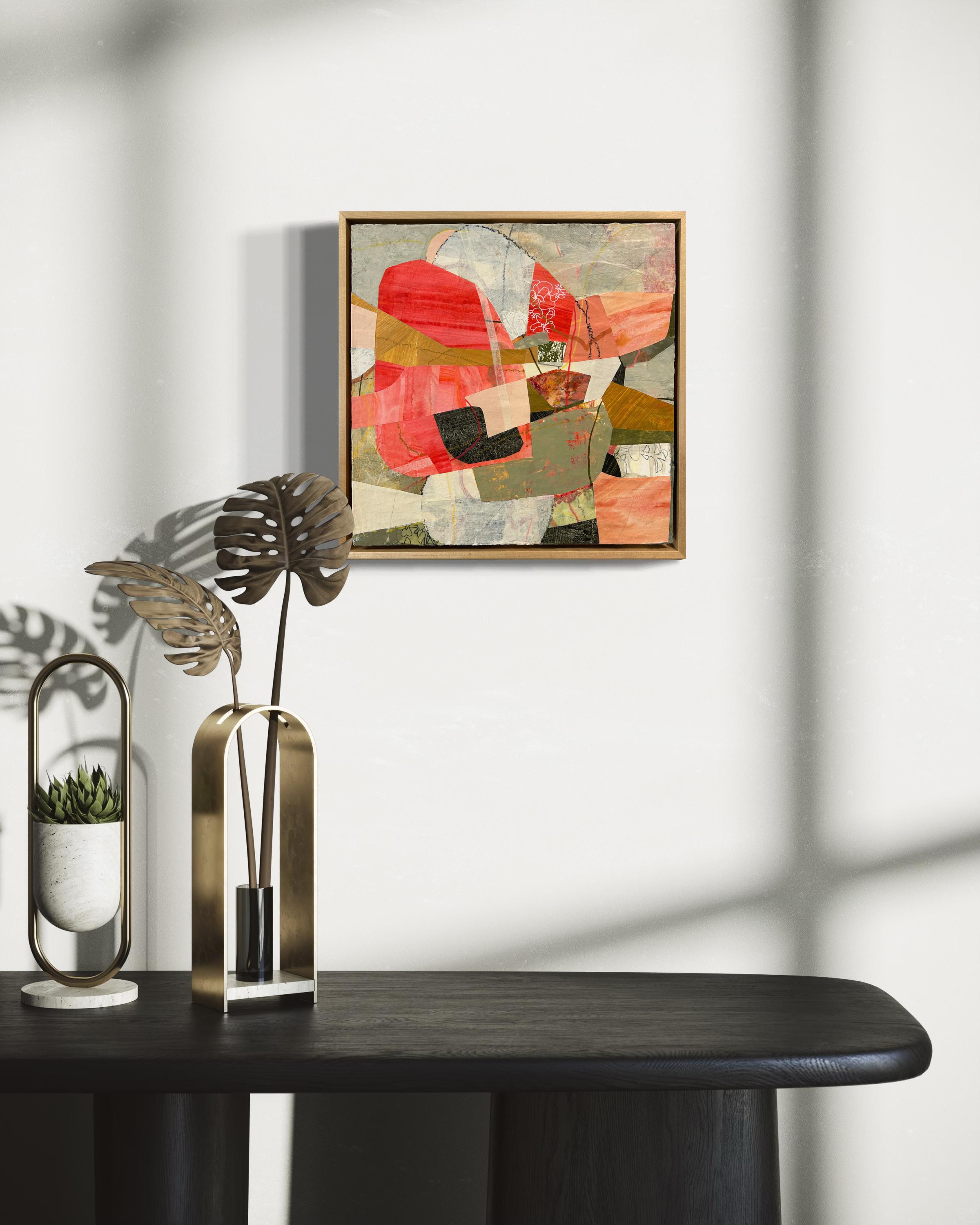 „I Think So Too“, Abstraktes Collage-Gemälde im Angebot 1