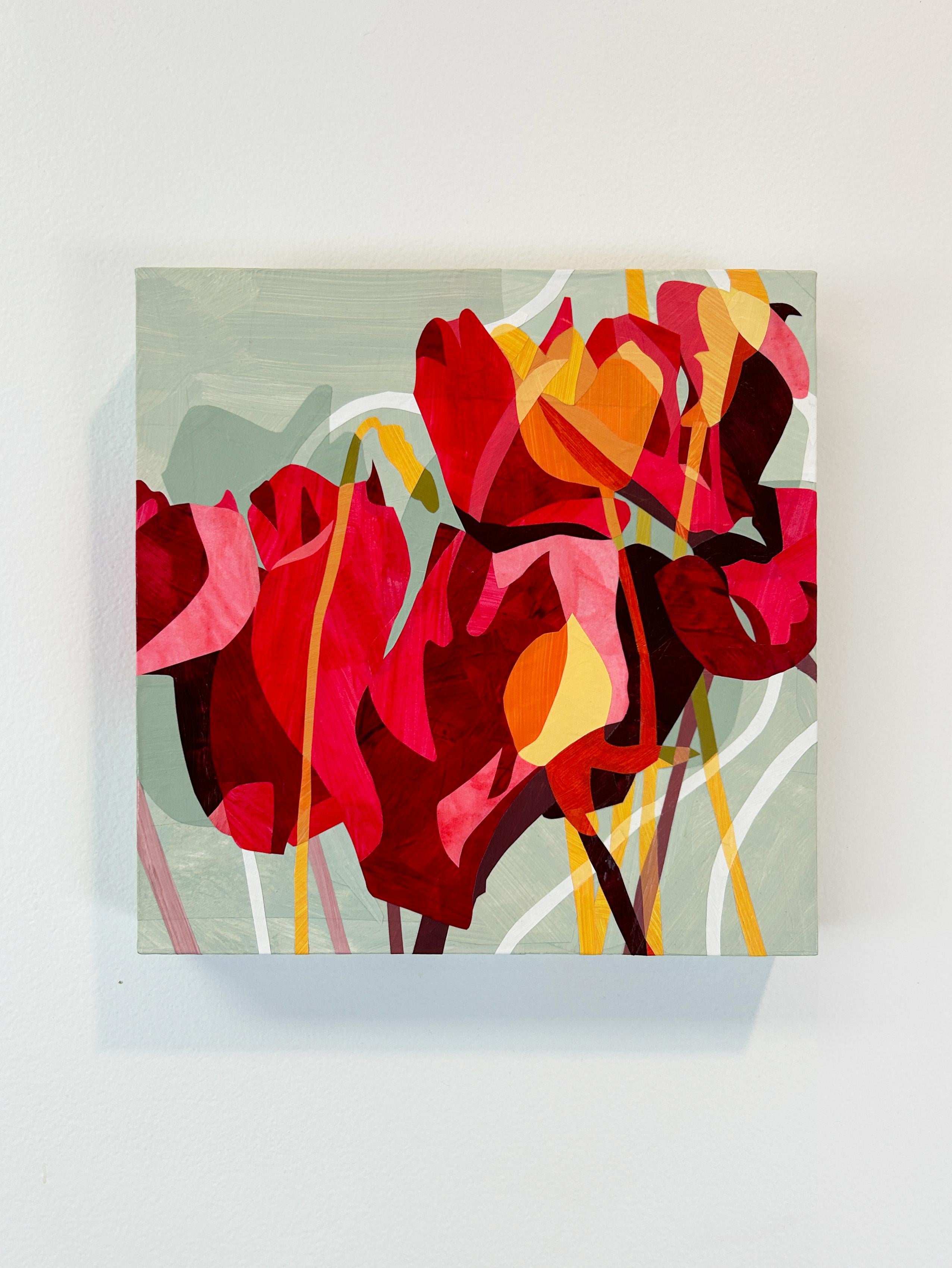„Resting My Eyes“, Abstraktes geblümtes Gemälde im Angebot 1