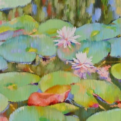 "Giverny XIII" Contemporary, Oil Painting, Canvas, Still Life, Waterscape
