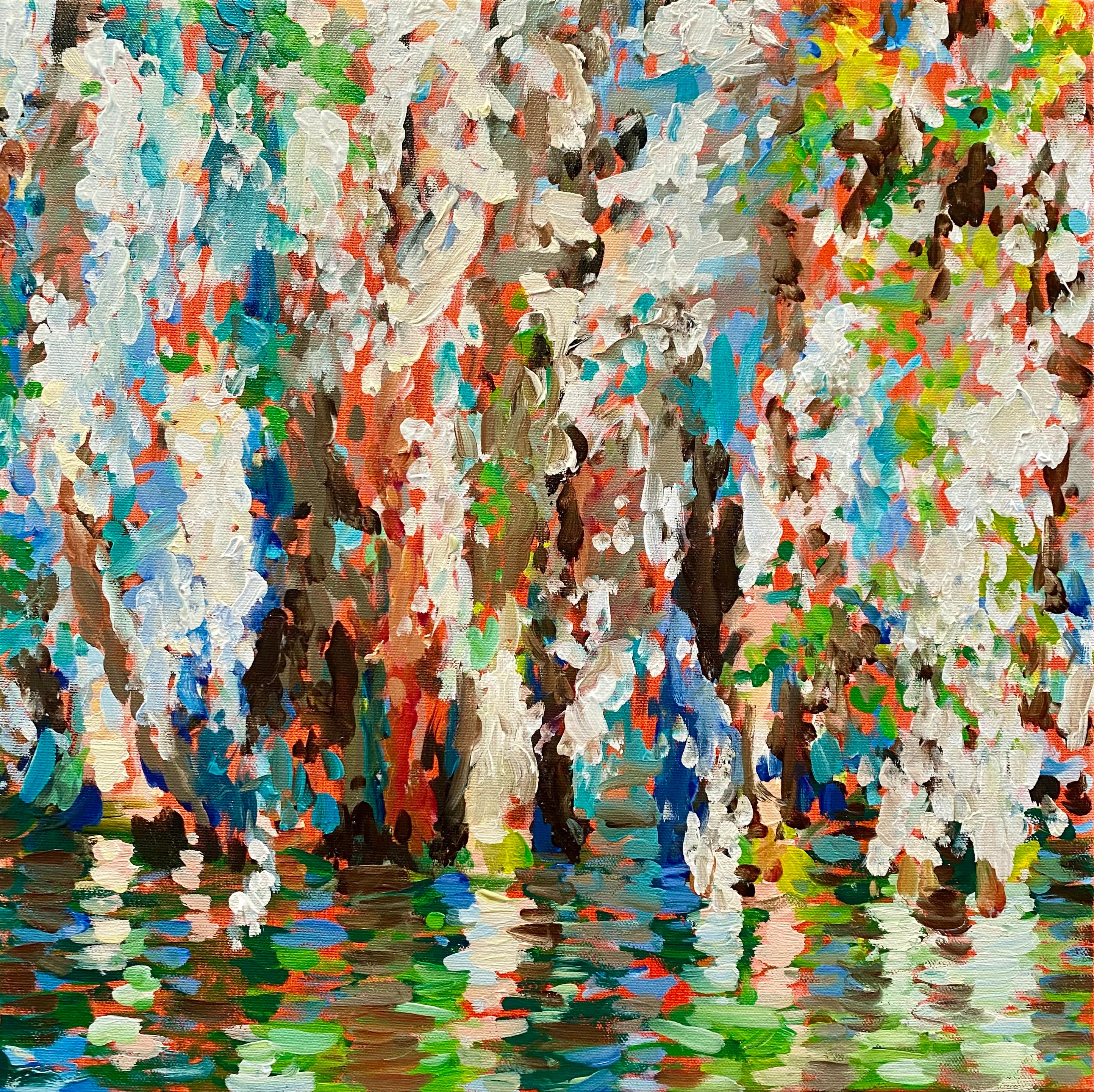 Jill Hackney Landscape Painting - "Le marais series, Untitled", Impressionist Oil Painting on Canvas