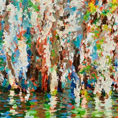 "Le marais series, Ohne Titel", Impressionistisches Ölgemälde auf Leinwand