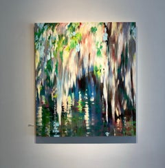 Louisiana Bayou-Landschaft, Öl auf Platte - 46 x 40,5 in - Jill Hackney, 2025