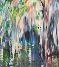 Louisiana Bayou-Landschaft, Öl auf Platte - 46 x 40,5 in - Jill Hackney, 2025