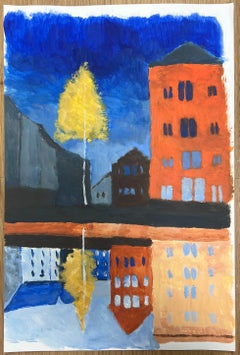 A Yellow Tree Illuminating the Dark City with Bold Architecture British Oil