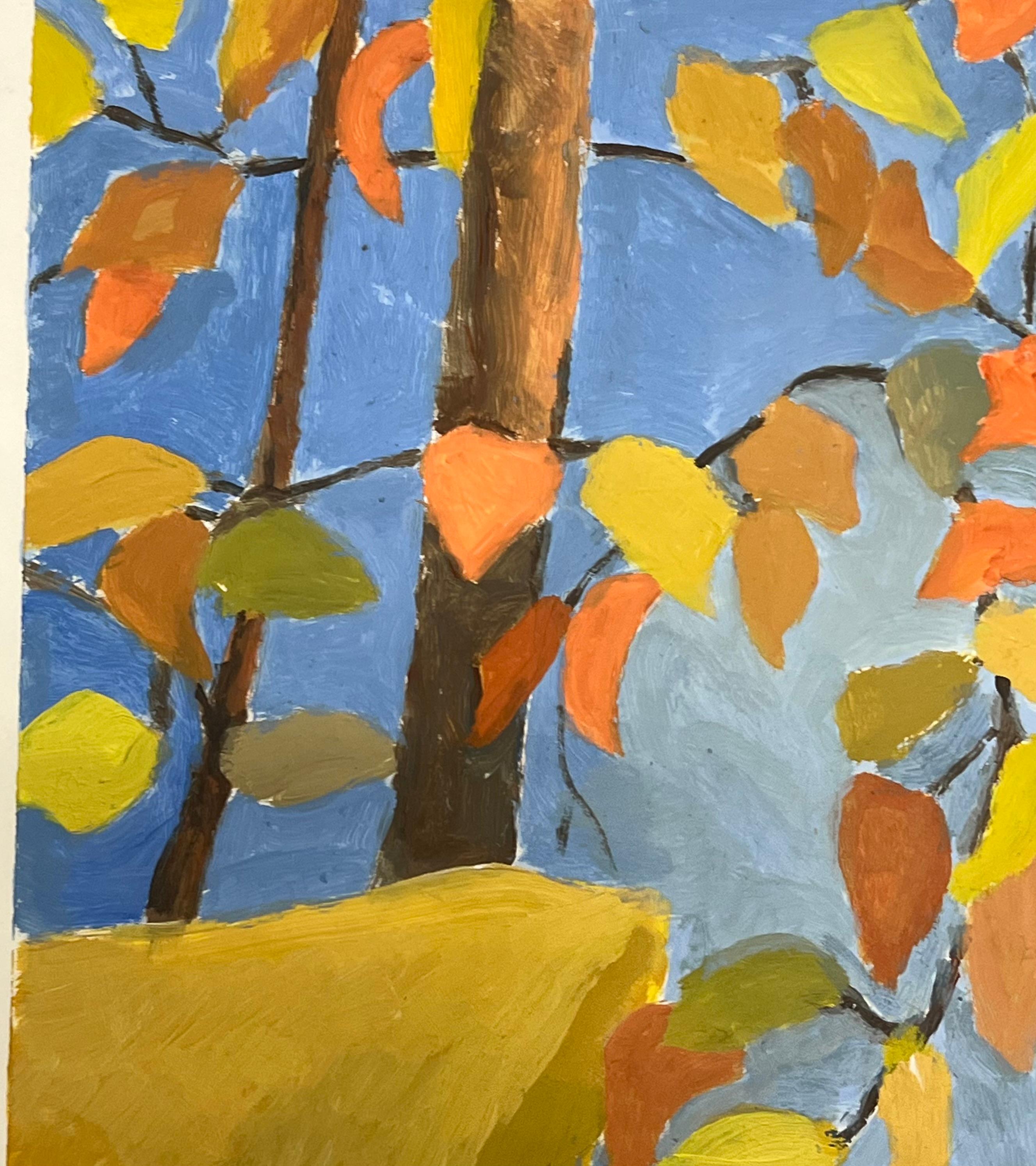 Autumn Leaves in Conversation: A Study of Vibrant Foliage British Oil Painting For Sale 3