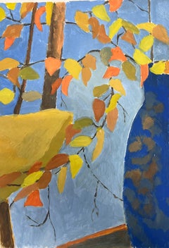 Hojas de Otoño en Conversación: Un Estudio de la Pintura al Óleo Británica de Follaje Vibrante
