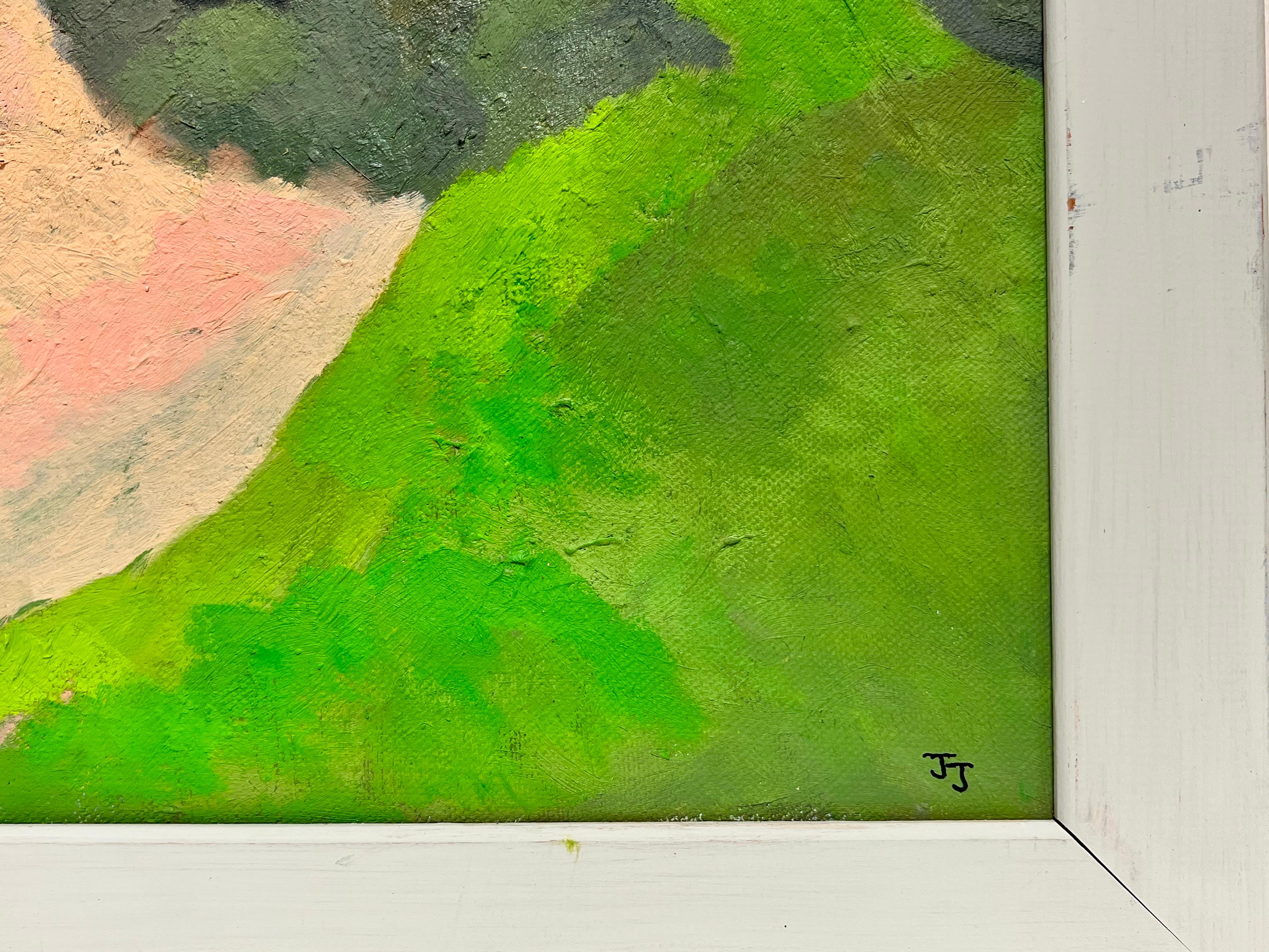 Artist/ School: Jill Jackson (British, contemporary)

Title: Green landscape

Medium: oil on canvas, framed 

Framed: 21 x 24.5 inches
Painting : 18 x 22 inches

Provenance: all the paintings we have by this artist have come from a private