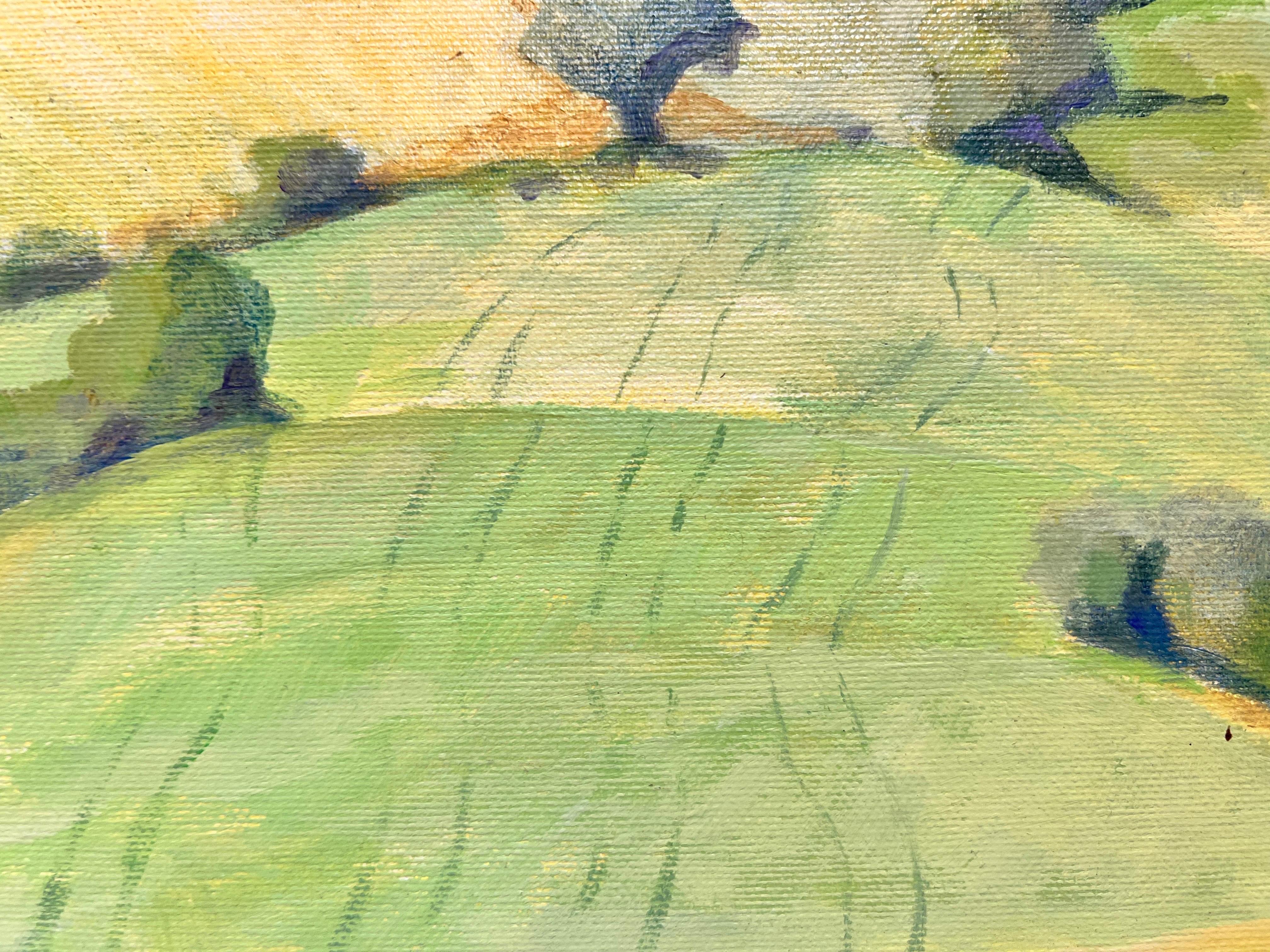 Bright Golden Green Fields, peinture moderniste contemporaine britannique en vente 1