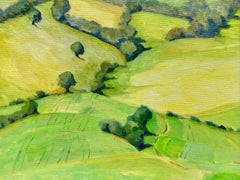 Bright Golden Green Fields, peinture moderniste contemporaine britannique