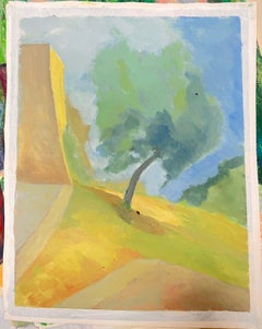The Moderns Impressionistic Landscape with Tree on Sunny Hillside (Paysage impressionniste moderne avec un arbre sur une colline ensoleillée)