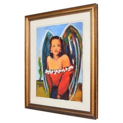 Jill Logan Female "ANGEL" Painting Vibrant Magical Color Todos Santos Art Mexico