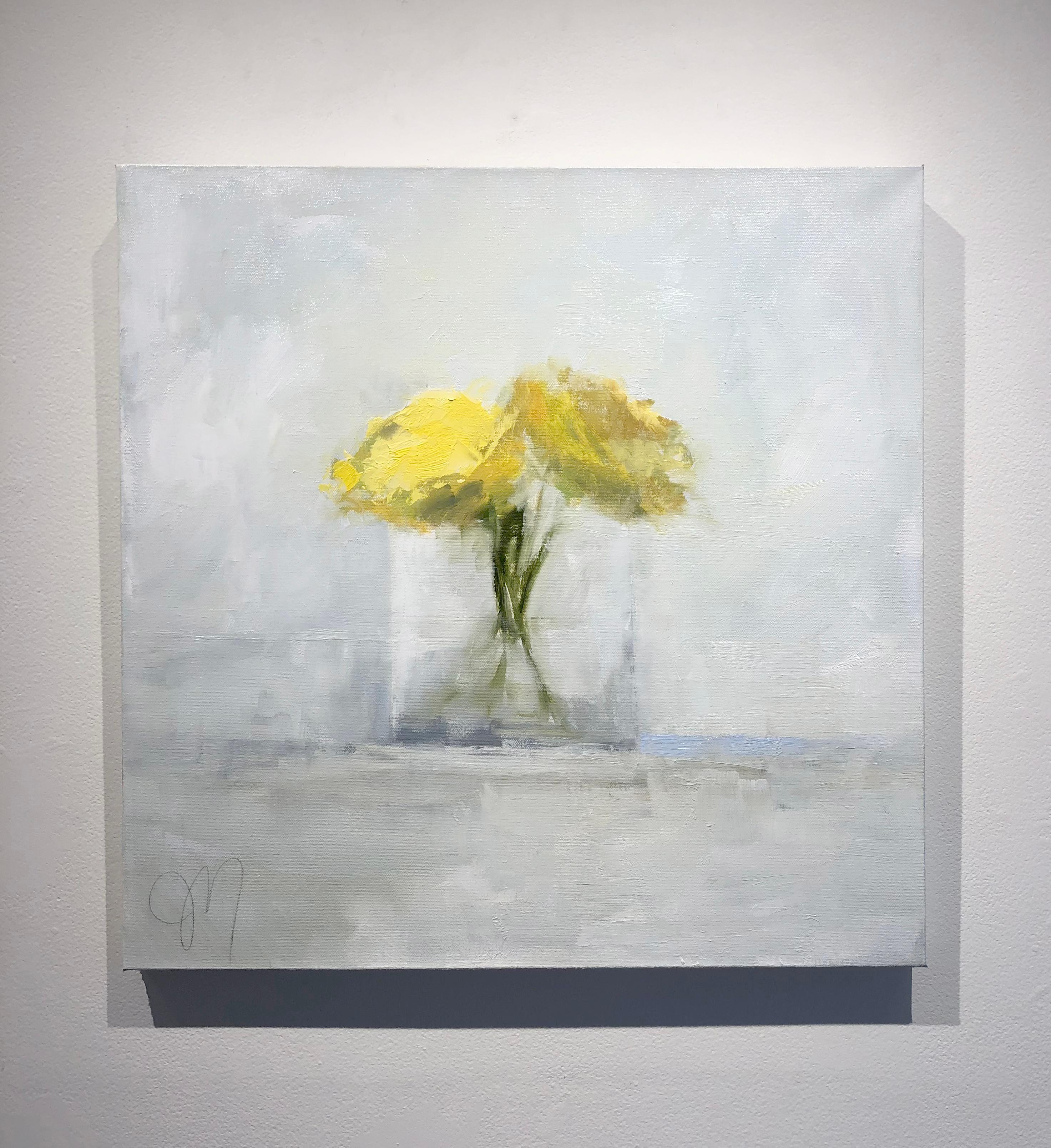 Jill Matthews, « Mellow Yellow », peinture à l'huile contemporaine de nature morte à fleurs en vente 1