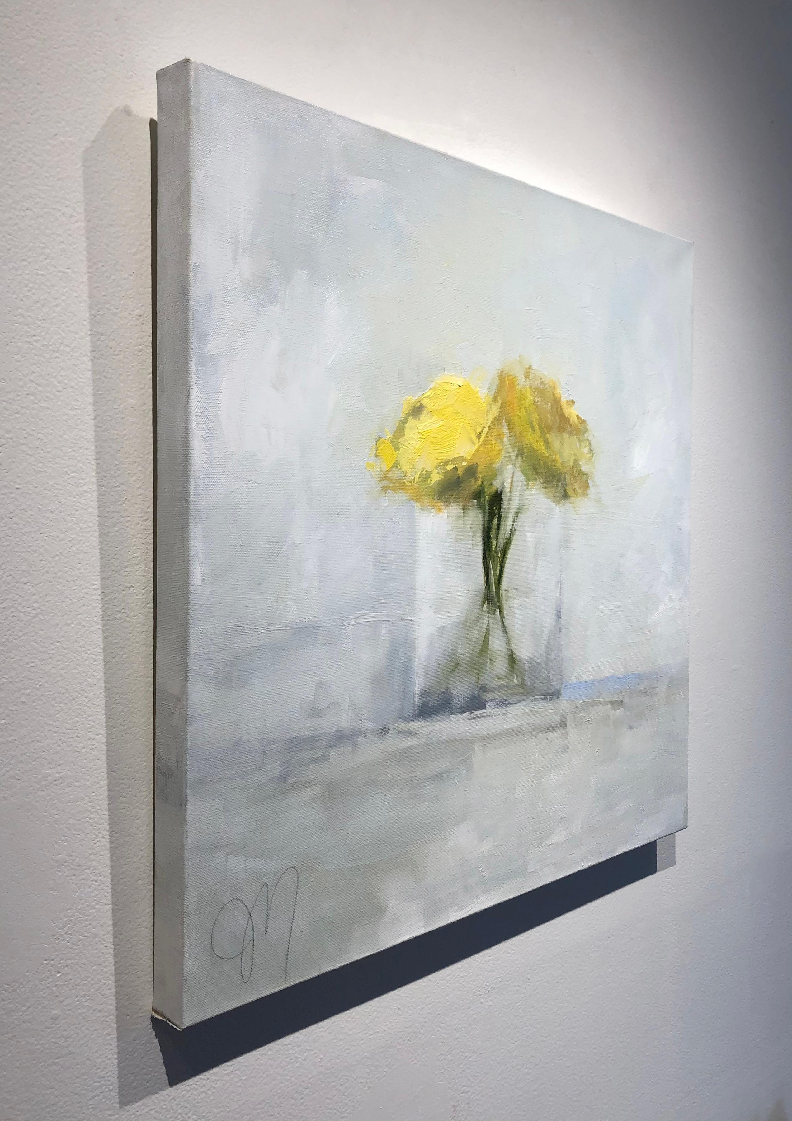 Jill Matthews, « Mellow Yellow », peinture à l'huile contemporaine de nature morte à fleurs en vente 2