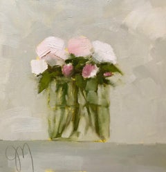 "Peony Pink" Oil Painting of Flowers in a Painterly Style