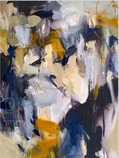 Bend to the Left, Gemälde, Abstrakt, Blau, Acryl