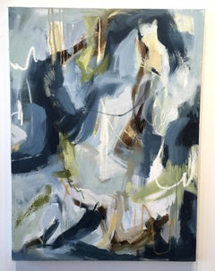 Calming Down in Blue, Painting, Abstract, Blue