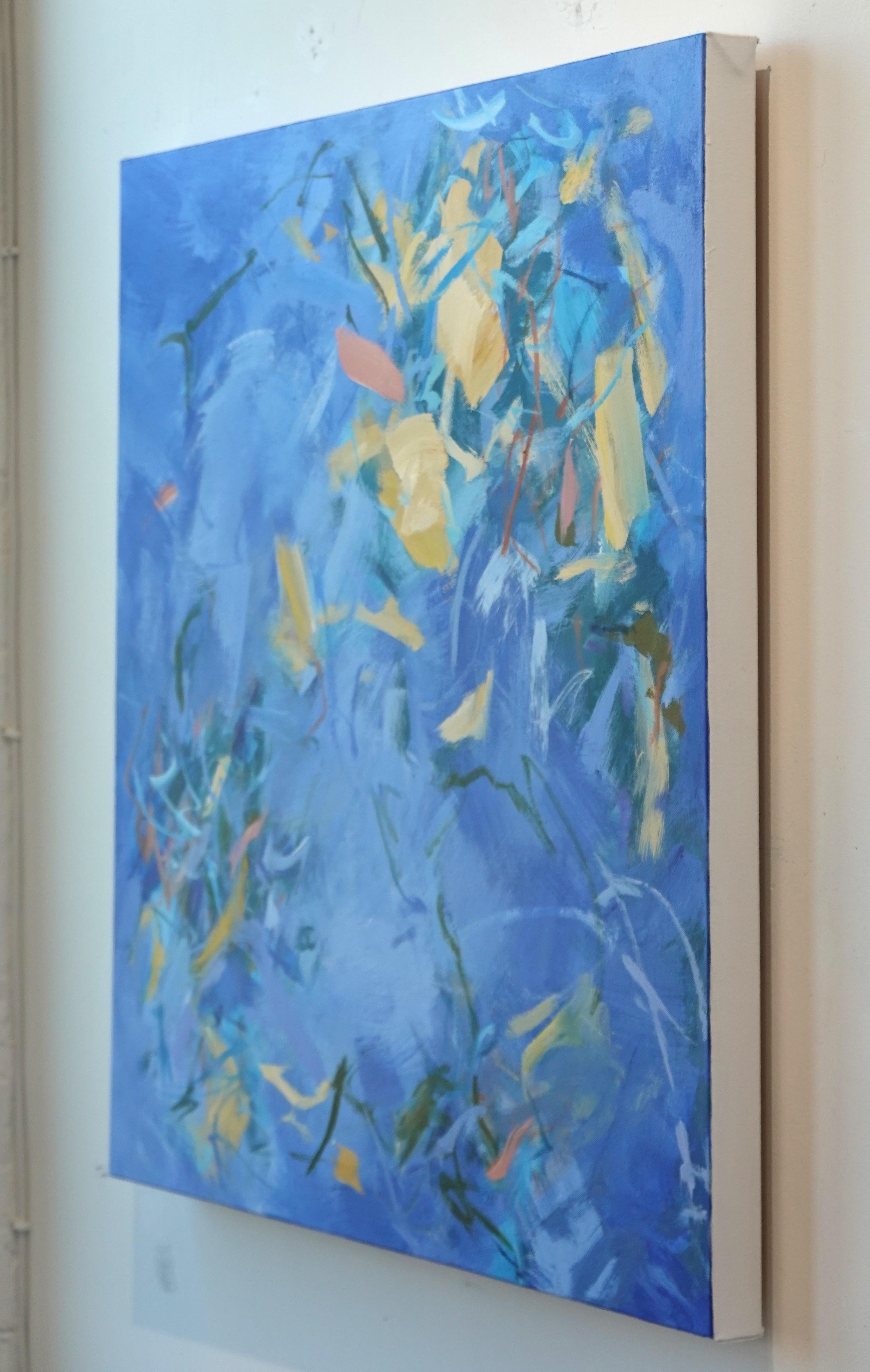Summer in Provence,  Painting, Abstract, Blue, Yellow, Travel, Acrylic For Sale 1