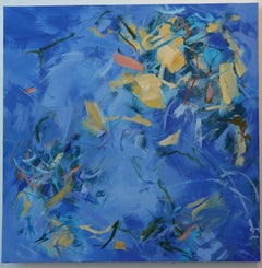 Summer in Provence,  Painting, Abstract, Blue, Yellow, Travel, Acrylic