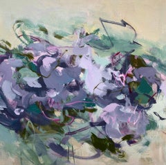 Unravelling 3, painting, acrylic, purple, abstract