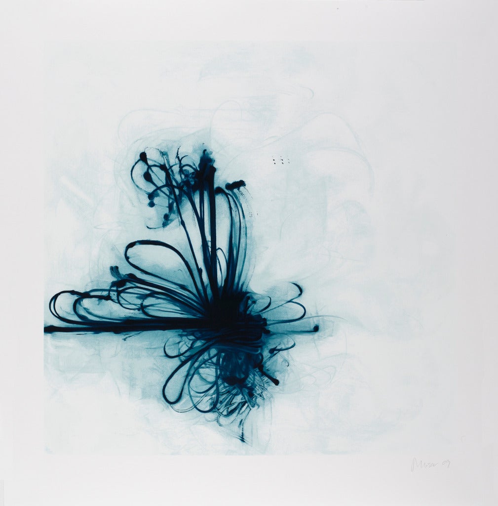 Acrobat, by Jill Moser (marine blue abstract screen print)