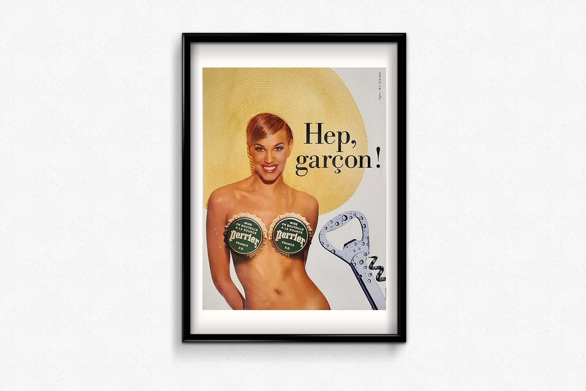 Hep, Garçon!
The provocative ad produced by Ogilvy in 1992, Hep, Garçon! embodies the funny and carefree liberation associated with the sea, sex and sun theme of the 1960s.
Impeccable but plural, the PERRIER brand chose the modern muse of the 30s
