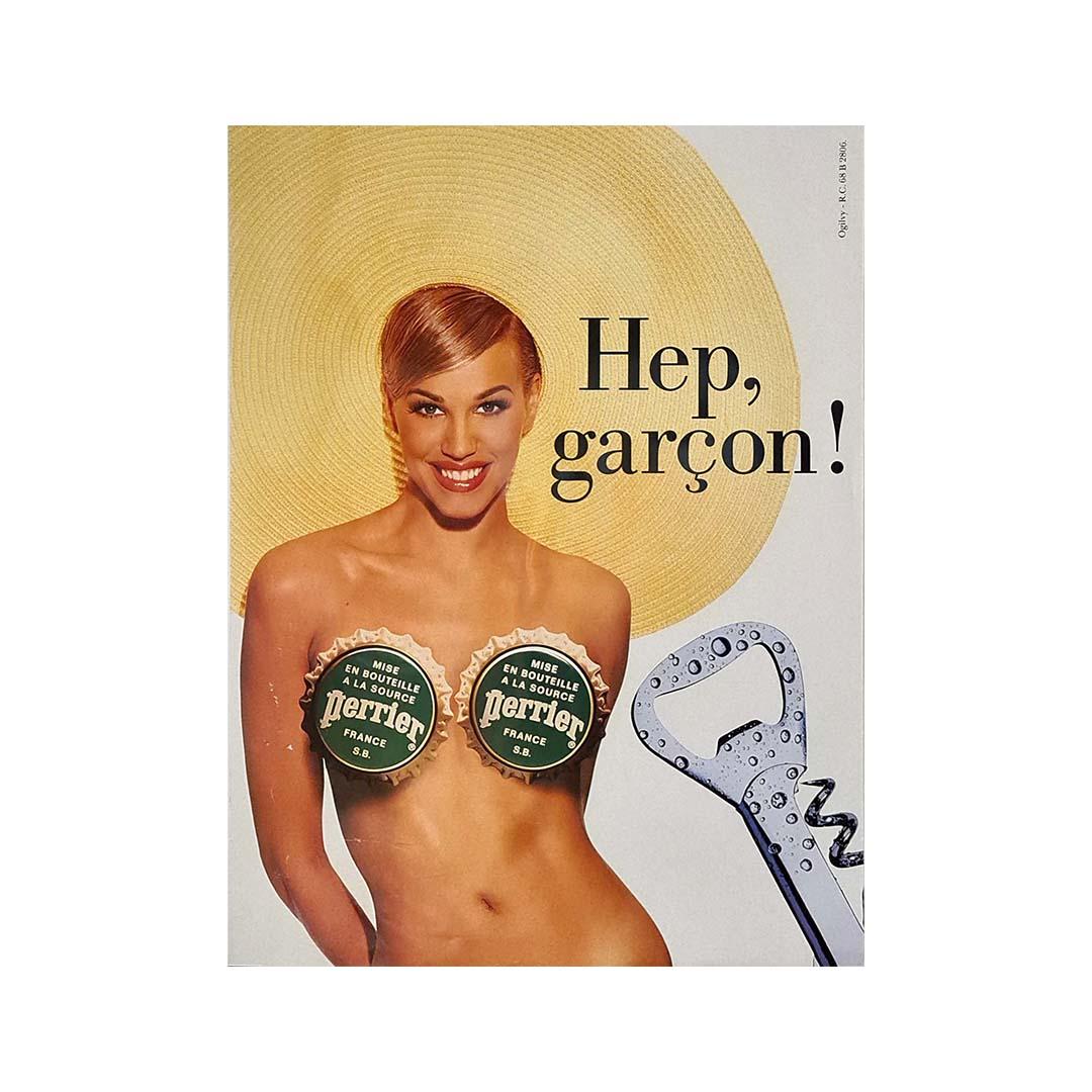 Hep, Garçon! The provocative ad produced by Ogilvy in 1992 - Perrier - Print by Jill Ogilvy