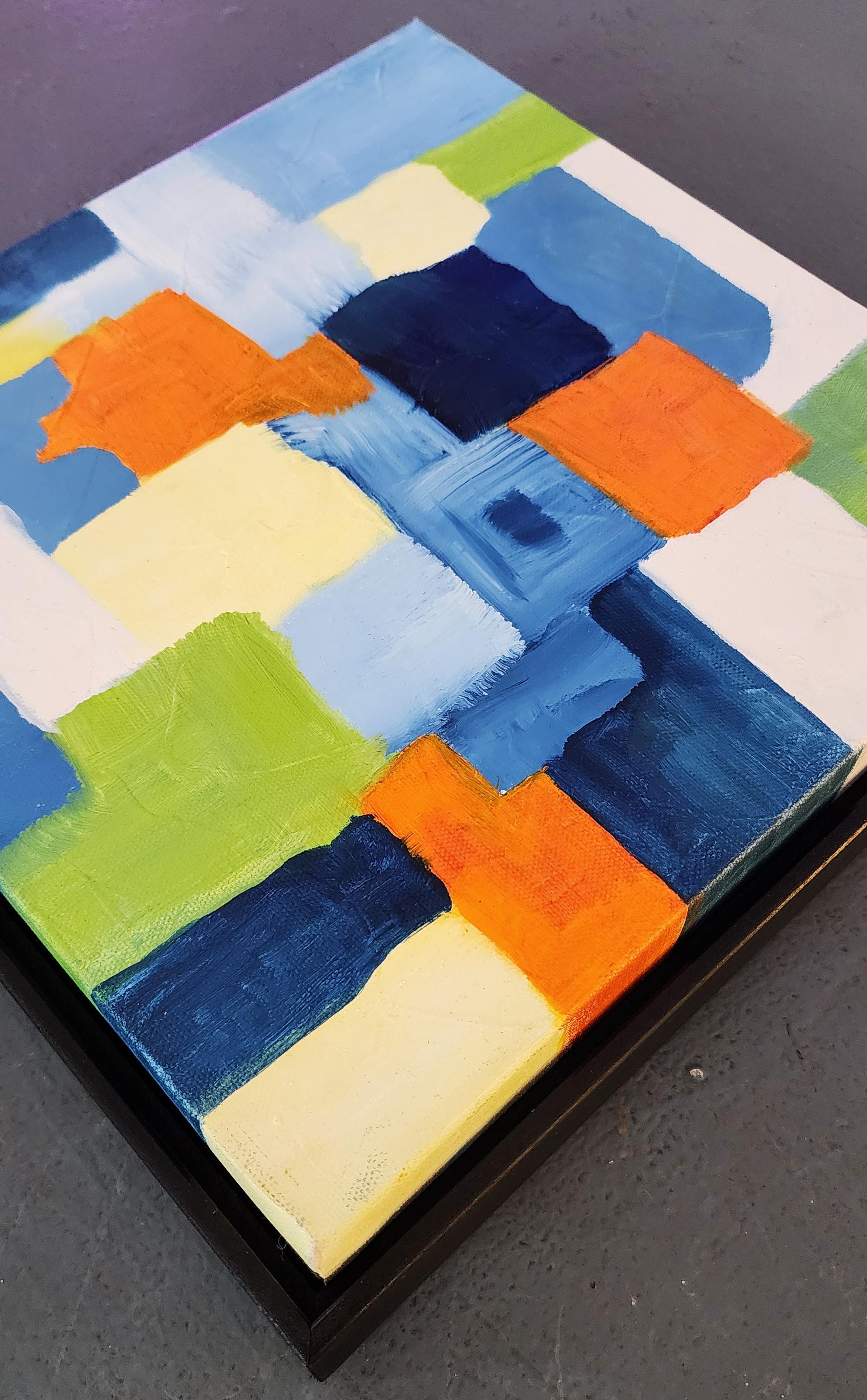 Abstract I (Vibrant, Deep, Blue, Navy, Green, Orange, Yellow 25% OFF LIST PRICE) For Sale 1