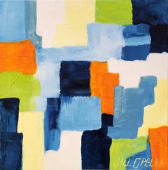 Abstract II (abstrait, vibrant, profond, bleu, marine, vert, orange, 25 % off