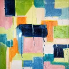 Abstract III (abstrait, vibrant, profond, bleu, marine, vert, orange, 30 % off
