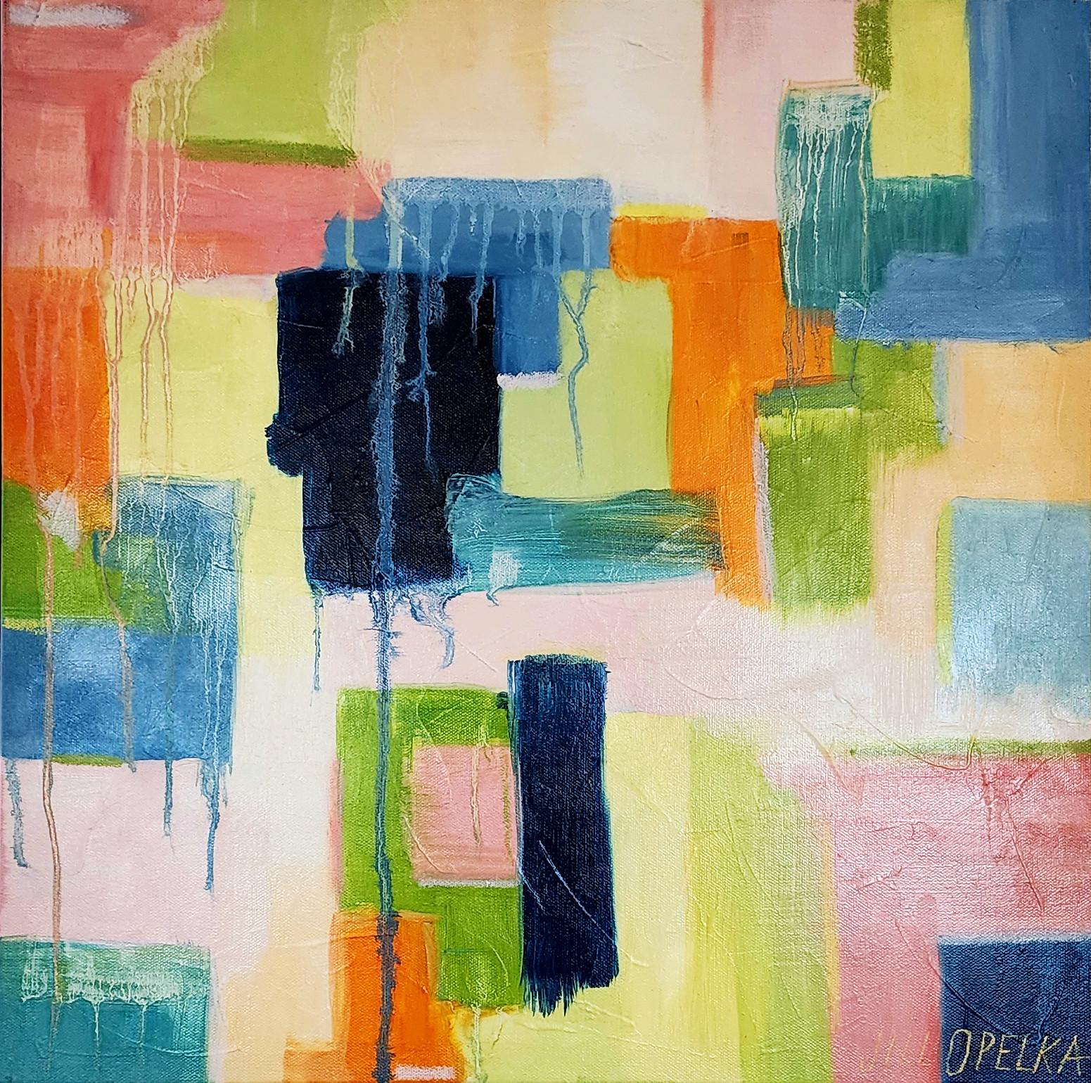 Abstrakt IV (Abstract, Vibrant, Deep, Blue, Navy, Green, Orange, Pink, 30% OFF)