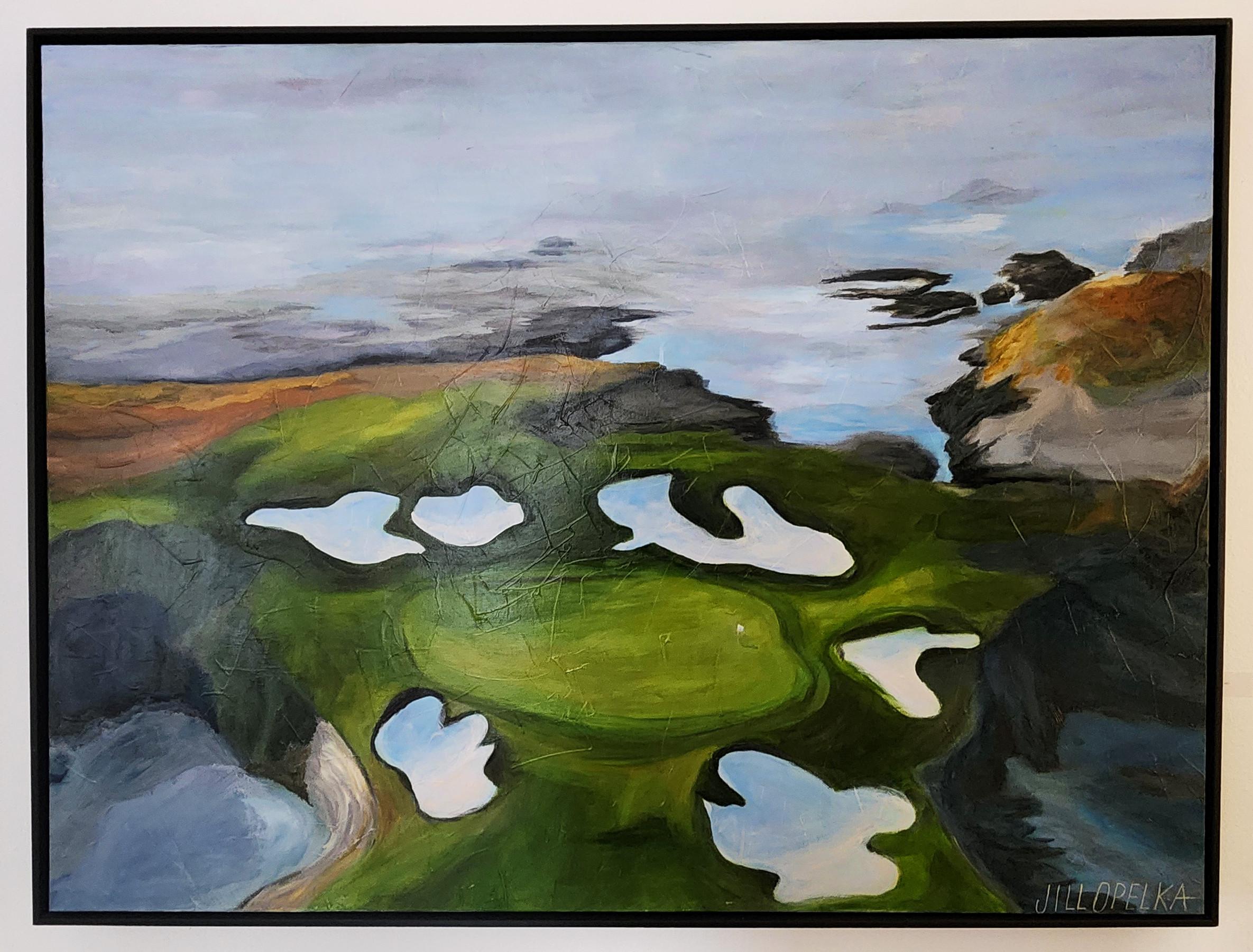 Cypress (Landscape, Pebble Beach, California, Golf Course, Monterey Peninsula) - Painting by Jill Opelka