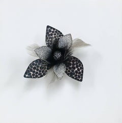 Superfly, Black and White Handmade Paper Floral Wall Hanging Sculpture